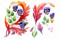 Ornament with pansies Watercolor png.jpg