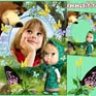 Детская рамка с героями мультфильма Маша и Медведь - Куда улетели все бабочки