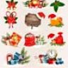 Векторный набор рождественских икон и предметов