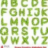 Набор зеленых креативных алфавитов